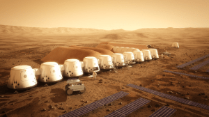 Mars Colony as imagined by the Mars One Project. mars-one.com